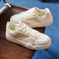 安踏C37板鞋男鞋厚底耐磨舒适软弹小白鞋复古潮流情侣运动休闲鞋