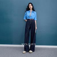 3COLOUR 三彩 2025秋季款复古休闲裤宽松阔腿裤长裤S