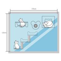 嘉吉 压克力透明猫窝太空舱吸盘猫爬架墙壁爬梯窗户猫跳台不占地猫