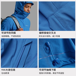 MONTANE盟泰恩TENACITY NANO系列超轻防风软壳 高弹耐磨防泼水皮肤软壳男 午夜灰（连帽） L