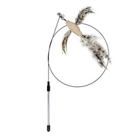 田田猫 加长钢丝杆逗猫棒--小鸟