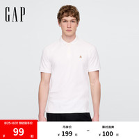 Gap 盖璞 男女装2025春季小熊刺绣短袖T恤休常规polo衫美版708395 白色 XL 美码 2XL亚洲码185/108A