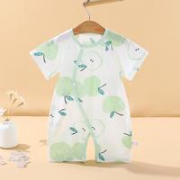 布比 BOOBEE 婴儿短袖连体睡袋无骨夏季薄款男女宝宝哈衣夏装睡衣新生儿爬服