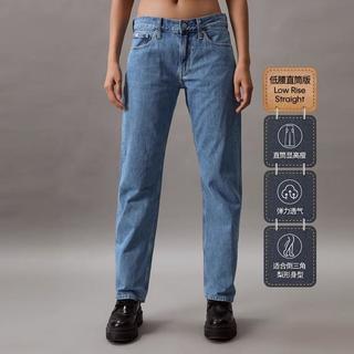 Calvin Klein Calvin KleinCK Jeans春秋女士纯棉中蓝水洗复古低腰直筒牛仔裤J223698