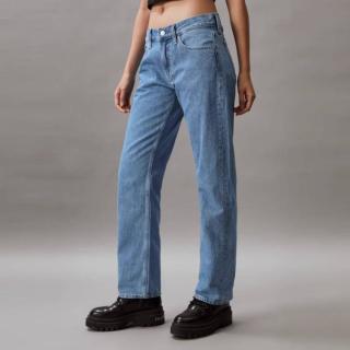 Calvin Klein Calvin KleinCK Jeans春秋女士纯棉中蓝水洗复古低腰直筒牛仔裤J223698