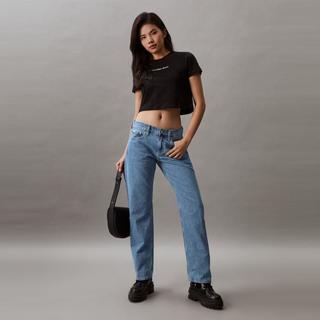 Calvin Klein Calvin KleinCK Jeans春秋女士纯棉中蓝水洗复古低腰直筒牛仔裤J223698