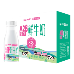 天润 新疆 A2β-酪蛋白鲜奶 210g*6瓶 3.8g优质蛋白