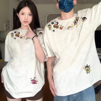MDlila蜡笔小新装夏季t恤短袖2025一男一女套装衣服 (常规款)男白+女白 M 男+女S