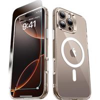  ESR/亿色 MagSafe磁吸 iphone 16 pro手机壳 钢化膜  PC+TPU+铝合金 剔透白