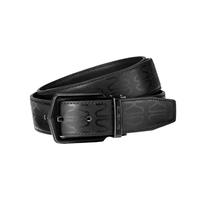 男款老花皮带针扣牛皮革暗纹腰带休闲裤带年轻 NQ1