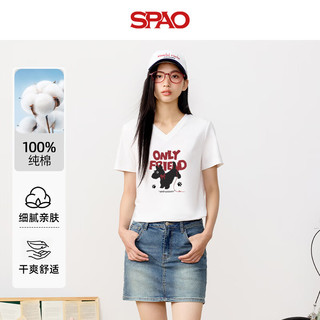 SPAO SPD25AT04XY 纯棉透气 浅绿/色块小狗 L 短袖T恤