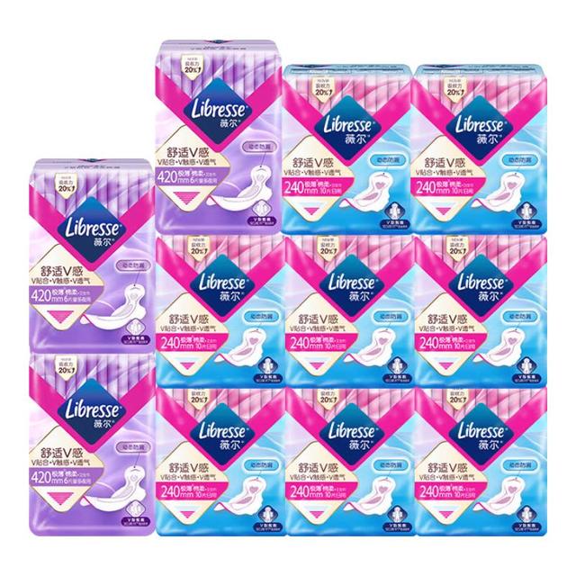 限地区：薇尔 卫生巾姨妈巾防漏 超值日夜组合装98片（日用80片+夜用18片）