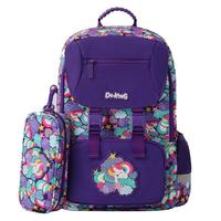 江博士书包男小3-6年级女护脊减负大容量轻便儿童双肩背包减压 深紫色M码(身高125-150CM)