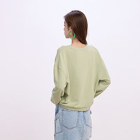 Gap女装字母logo长袖卫衣简约百搭女友T上衣640250 绿色 155/76A(XS) 亚洲尺码