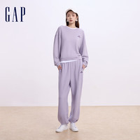 Gap女装字母logo长袖卫衣简约百搭女友T上衣640250 淡紫色 155/76A(XS) 亚洲尺码