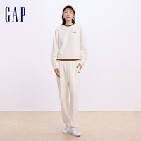 Gap女装字母logo长袖卫衣简约百搭女友T上衣640250 米白色 155/76A(XS) 亚洲尺码