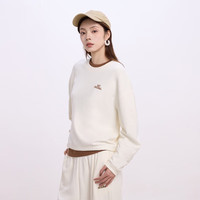 Gap女装字母logo长袖卫衣简约百搭女友T上衣640250 米白色 175/92A(XL) 亚洲尺码