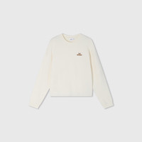 Gap女装字母logo长袖卫衣简约百搭女友T上衣640250 米白色 160/80A(S) 亚洲尺码