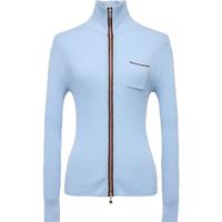 EP雅莹2025早秋女装 休闲通勤羊毛修身拉链针织开衫上衣9159A 蓝色 S