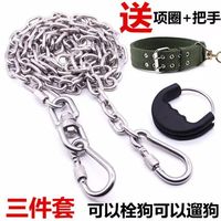 京匠 栓狗铁链子大型犬304不锈钢铁链子狗加粗加长中小型犬防咬狗链子 5mm粗3米