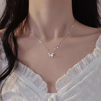 语森忆 钛钢不掉色蝴蝶项链吊坠高版本轻奢颈链小众女锁骨链感