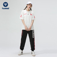 hummel 2024夏季新款裤子男女休闲裤薄款束脚裤运动夏天阔腿裤 黑色 XL