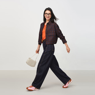 EP雅莹2025早秋女装 活性染时尚水洗宽松牛仔裤弯刀裤J635A 藏青 2XL