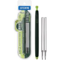 点石文具 DS深海舱潜艇双珠速干按动中性笔0.5子弹头考试刷题签字笔开学季0144精品装【深绿杆】1笔2芯 【深海舱·潜艇】深绿杆1笔2芯
