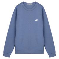 美特斯邦威卫衣男女同款2025秋圆领纯色字母印花基础上衣