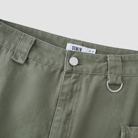 森马半身裙女开叉直筒长裙盐系酷春季街头酷飒风辣妹工装裙山系 绿色调00444 3XL 180/82A