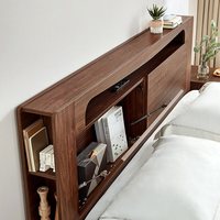 LINSY/林氏家居 储物 双人床+抽屉+床头柜 1.5米x2米 1.5x2.0米 胡桃色