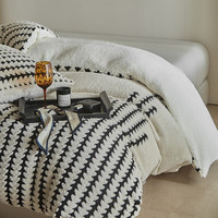 J.H.Longess 秋冬双面绒被套毯保暖被罩多用途拉链羊羔绒休闲盖毯被套 Wn-步步高米白 被套毯200*230cm