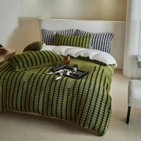J.H.Longess 秋冬双面绒被套毯保暖被罩多用途拉链羊羔绒休闲盖毯被套 Wn-步步高军绿 被套毯150*200cm+枕套一对/三件套