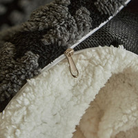 J.H.Longess 秋冬双面绒被套毯保暖被罩多用途拉链羊羔绒休闲盖毯被套 Wn-步步高复古灰 被套毯180*200cm