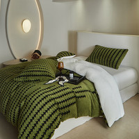 J.H.Longess 秋冬双面绒被套毯保暖被罩多用途拉链羊羔绒休闲盖毯被套 Wn-步步高军绿 被套毯150*200cm