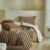 J.H.Longess 秋冬双面绒被套毯保暖被罩多用途拉链羊羔绒休闲盖毯被套 Wn-步步高咖色 被套毯150*200cm