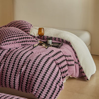 J.H.Longess 秋冬双面绒被套毯保暖被罩多用途拉链羊羔绒休闲盖毯被套 Wn-步步高香芋紫 被套毯150*200cm