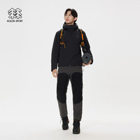 KOLON SPORT/可隆轻量羽绒服 男子冬多口袋防风防泼水透湿鹅绒夹克 LHDJ5SN009-BK 黑色 XL 180/100A