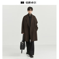 伯爵卓尔山羊绒羊毛混纺中长款双面呢大衣男士2025秋冬装外套 P541523 暴雨灰 S (165)