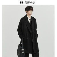 伯爵卓尔山羊绒羊毛混纺中长款双面呢大衣男士2025秋冬装外套 P541523 巧克力软糖 XL (180)