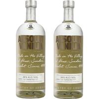 绝对伏特加(Absolut Vodka) 洋酒 香草味 1000mL*2瓶鸡尾酒基酒 香草味 1000mL 2瓶