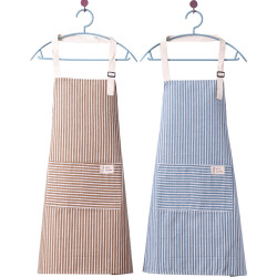 达福芮 棉麻围裙男女春夏家用厨房工作服做饭围腰1件