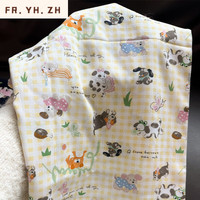 FR.YH.ZH抖棉绸睡裤宽松大码阔腿裤家居裤可外穿人造棉沙滩裤显腿长裤 狗狗派对米黄(45) M 常规身高150-158裤长90c