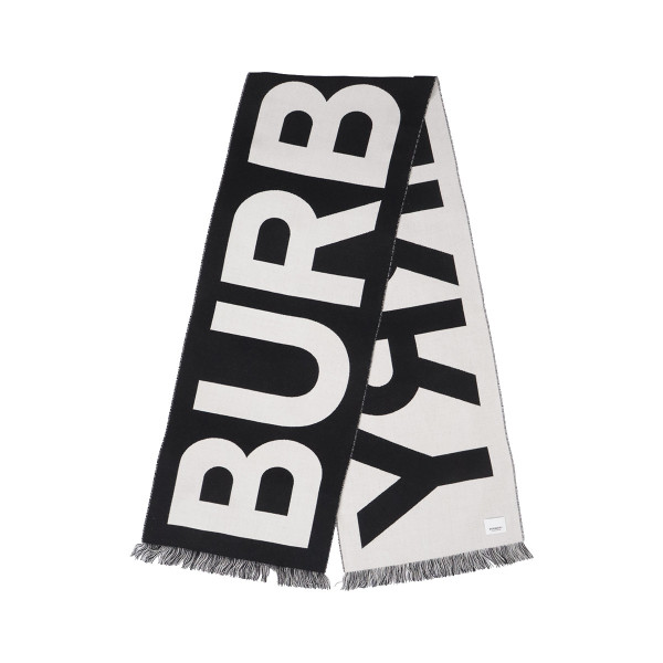 BURBERRY 博柏利 男女同款 绵羊毛字母大logo秋冬保暖双面围巾