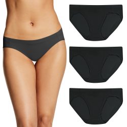MAIDENFORM 女式 比基尼内裤 轻薄 3件装 包装 BlackBlackBlack XX-Large