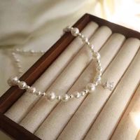 花饰庄园法式轻奢气泡小方糖珍珠项链女ins精致感颈链小众设计锁骨链 方糖珍珠项链