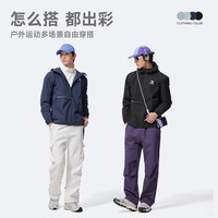 CAMEL骆驼运动风衣外套男女秋季连帽防风休闲夹克户外登山服防泼水外套 【防风防泼水 升级版】烟花粉，女，J24CAY6655 XXXL