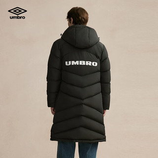 茵宝（Umbro）运动连帽羽绒服中长户外冬季大衣保暖加厚外套 凝眸黑 拍小一码 S 充绒量：283