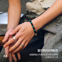 BABAMA雪山精灵曜蓝手串男黑曜石手链女串珠手饰情侣同款七夕情人节礼物 曜蓝手串