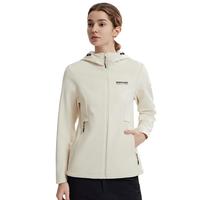 诺诗兰【雁荡Ⅱ】25秋季户外风雪外套男女杜邦三防保暖耐磨夹克软壳衣 杏米白色-77E女 165